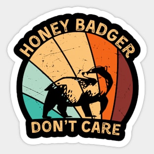 Honey Badger Don't Care Funny Animal Lover Vintage Retro Sticker